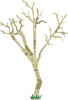 flat color style cartoon winter tree