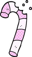 cartoon doodle pink candy cane vector