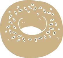 flat color style cartoon donut vector