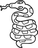 line drawing cartoon poisonous snake vector