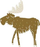 flat color style cartoon moose vector