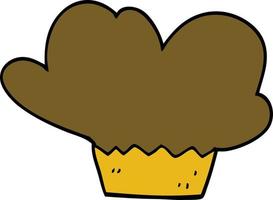 cartoon doodle cupcake vector