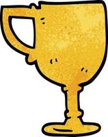 cartoon doodle gold cup vector