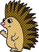 cartoon doodle spiky hedgehog vector