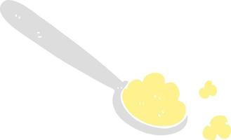 flat color illustration of a cartoon spoonful vector