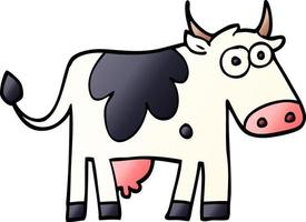cartoon doodle farm cow vector