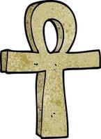 cartoon doodle ankh symbol vector