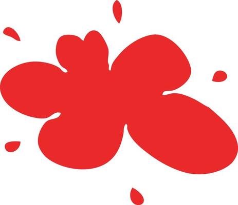 cartoon doodle of a red splat of paint