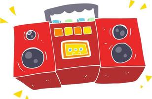 flat color illustration of a cartoon cassette tape player vector