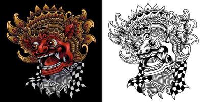 barong balinese mask vector illustration