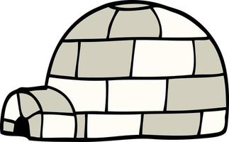 cartoon doodle igloo vector