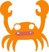 flat color style cartoon crab vector