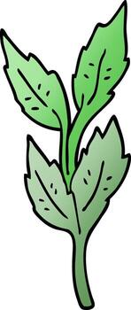 cartoon doodle leaves vector