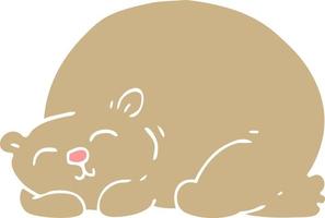 cartoon doodle content bear sleeping vector