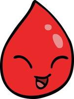 cartoon doodle blood drop vector