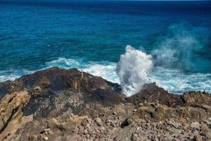 blow hole in hawaii oahu photo