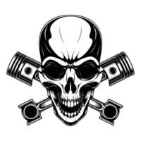 The Skull Rider Black and White Vector