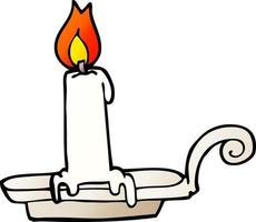 cartoon doodle burning candle vector