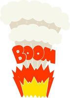 flat color illustration of a cartoon explosion vector