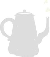 flat color illustration of a cartoon coffee pot vector