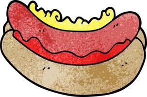 cartoon doodle hotdog in a bun vector