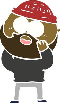 flat color style cartoon bearded man
