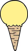 cartoon doodle ice cream cone vector