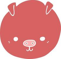 flat color style cartoon pig vector