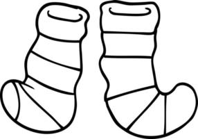 calcetines de dibujos animados de dibujo lineal vector
