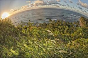 golden sunset at kalalau trail kauai island Hawaii photo