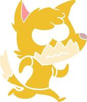 flat color style cartoon annoyed fox vector