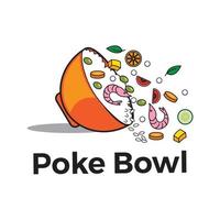 poke bowl restaurante logo vector 01