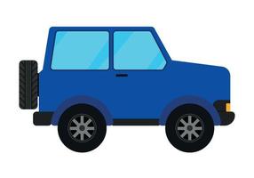 Car Off Road Flat Design Simple Minimalist in Animated Cartoon Vector Illustration