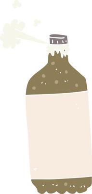 flat color illustration of a cartoon fizzing cola