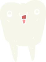 flat color style cartoon tooth vector
