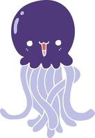 flat color style cartoon jellyfish vector