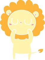 flat color style cartoon lion vector