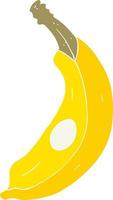 flat color illustration of a cartoon banana vector