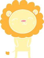 flat color style cartoon lion vector