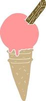 flat color style cartoon ice cream vector