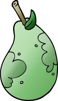 cartoon doodle fresh pear