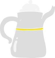 flat color illustration of a cartoon coffee pot vector