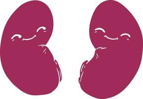 flat color style cartoon kidneys vector