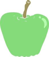 flat color illustration of a cartoon grinning apple vector