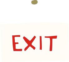 cartoon doodle exit sign vector