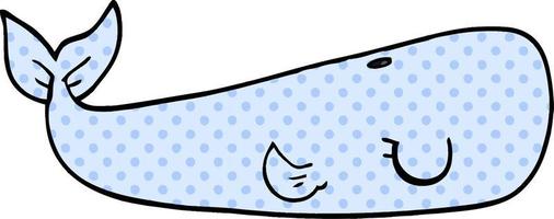 cartoon doodle sea whale vector