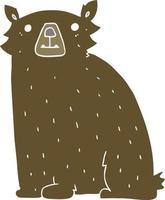 flat color style cartoon bear vector