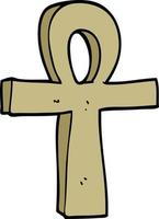 cartoon doodle ankh symbol vector