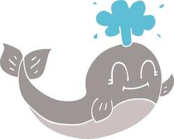 cartoon doodle of a happy whale vector