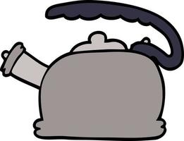 cartoon doodle whistling kettle vector